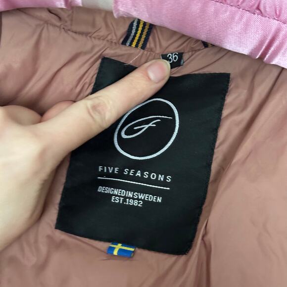 Five Seasons Small Mauve Pink Lightweight Packable Jacket Hooded - Picture 7 of 12